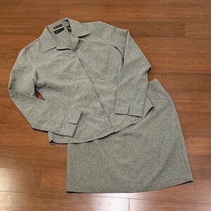 New York & Company Heather Gray Skirt Suit Set